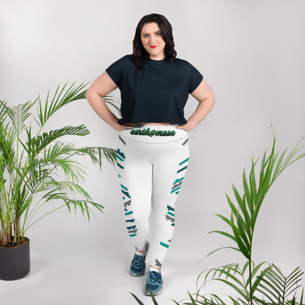 Leaf All-Over Print Plus Size Leggings