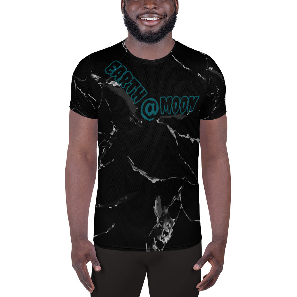 Marble black Men's Athletic T-shirt